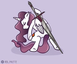 Size: 1280x1068 | Tagged: safe, artist:redpalette, oc, alicorn, pony, alicorn oc, dungeons and dragons, female, horn, pen and paper rpg, rpg, serious, sword, weapon, wings