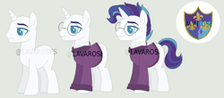 Size: 1002x442 | Tagged: safe, artist:lavaroses, artist:selenaede, oc, pony, unicorn, base used, clothes, cutie mark, glasses, male, offspring, parent:rarity, parent:shining armor, parents:rariarmor, simple background, stallion, sweater, watermark
