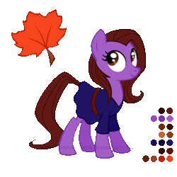 Size: 504x504 | Tagged: safe, artist:lissystrata, earth pony, pegasus, pony, unicorn, animated, clara oswin oswald, doctor who, female, gif, leaf, maple leaf, mare, ponified, race swap, reference sheet, simple background, solo, transparent background, vector