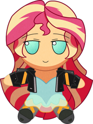Size: 1161x1548 | Tagged: safe, artist:vidorii, sunset shimmer, equestria girls, g4, cute, fumo, plushie, shimmerbetes, simple background, solo, touhou, transparent background