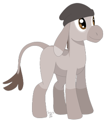 Size: 2205x2585 | Tagged: safe, artist:sanic-x, oc, oc only, oc:marble, donkey, pony, beanie, digital art, female, hat, high res, simple background, solo, transparent background