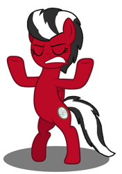 Size: 1280x1821 | Tagged: safe, artist:small-brooke1998, oc, oc only, pegasus, pony, base used, bipedal, eyes closed, gritted teeth, keep calm, ponified, raised hooves, shatter (transformers), simple background, solo, transformers, transparent background