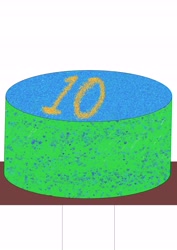 Size: 4961x7016 | Tagged: safe, artist:lord of dorkness, mlp fim's tenth anniversary, 10, cake, food, happy birthday mlp:fim, implied pinkie pie, implied princess celestia, story included