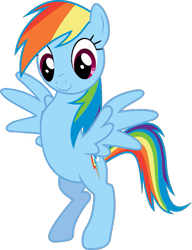 Size: 393x512 | Tagged: safe, anonymous artist, rainbow dash, pegasus, pony, g4, bipedal, cursed image, drawthread, female, harpydash, mare, pterodash, requested art, simple background, solo, spread wings, transparent background, vector, when you see it, wings