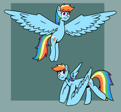 Size: 1300x1200 | Tagged: safe, artist:machacapigeon, rainbow dash, dinosaur, pony, pterodactyl, g4, drawthread, harpydash, large wings, pterodash, requested art, solo, spread wings, what has science done, wing arms, wings
