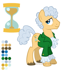 Size: 504x504 | Tagged: safe, artist:lissystrata, doctor whooves, time turner, earth pony, pony, g4, blazer, clothes, crossover, doctor who, hourglass, jabot, male, ponified, reference sheet, shirt, simple background, solo, stallion, the doctor, third doctor, transparent background, unshorn fetlocks, vector