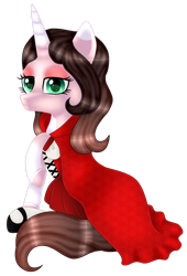 Size: 1280x1884 | Tagged: safe, artist:cindystarlight, oc, oc:cindy, pony, unicorn, clothes, costume, female, little red riding hood, mare, nightmare night costume, simple background, solo, transparent background
