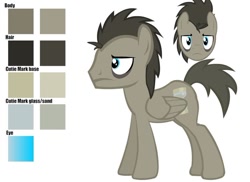 Size: 900x655 | Tagged: safe, artist:ocarinaplaya, doctor whooves, time turner, pegasus, pony, ask discorded whooves, g4, bags under eyes, discord whooves, discorded, male, missing accessory, race swap, reference sheet, simple background, solo, stallion