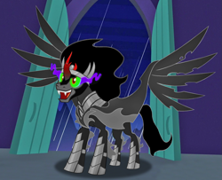 Size: 1217x987 | Tagged: safe, artist:silverbuller, king sombra, pony of shadows, pony, unicorn, g4, fusion, fusion:king sombra, fusion:pony of shadows, shadow lord sombra, solo