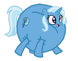 Size: 480x378 | Tagged: safe, artist:theinflater19, trixie, pony, g4, behaving like pinkie pie, inflation, simple background, solo, transparent background