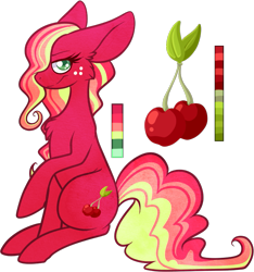 Size: 697x745 | Tagged: safe, artist:velnyx, oc, oc only, oc:cherry delight, earth pony, pony, female, mare, reference sheet, simple background, solo, transparent background