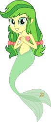 Size: 1200x2840 | Tagged: safe, artist:kaylathehedgehog, artist:vitalspark, apple fritter, mermaid, equestria girls, g4, apple family member, bare shoulders, belly button, equestria girls-ified, mermaidized, simple background, sleeveless, solo, species swap, strapless, transparent background, tube top