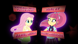 Size: 1920x1080 | Tagged: safe, screencap, fluttershy, sour sweet, human, equestria girls, g4, my little pony equestria girls: friendship games, credits, daniel ingram, female, opening credits, william anderson