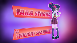 Size: 1920x1080 | Tagged: safe, screencap, sci-twi, twilight sparkle, equestria girls, g4, my little pony equestria girls: friendship games, clothes, credits, female, opening credits, socks, solo, tara strong