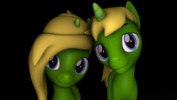 Size: 1920x1080 | Tagged: safe, artist:arcanetesla, oc, oc only, oc:arcane tesla, oc:mysti tesla, pony, unicorn, 3d, brother and sister, cute, duo, female, male, siblings, smiling, source filmmaker, twins
