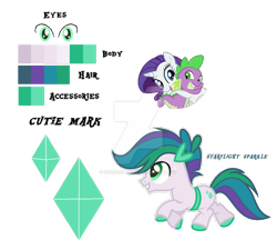 Size: 800x720 | Tagged: safe, artist:starflightmlp, rarity, spike, oc, oc:fortune, dracony, hybrid, g4, female, interspecies offspring, male, offspring, parent:rarity, parent:spike, parents:sparity, ship:sparity, shipping, simple background, straight, transparent background