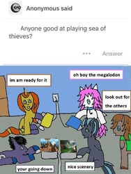 Size: 667x888 | Tagged: safe, artist:ask-luciavampire, oc, earth pony, pegasus, pony, unicorn, ask ponys gamer club, ask, tumblr, video game