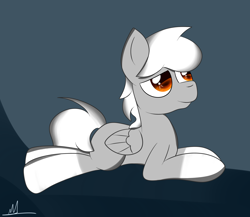 Size: 2300x2000 | Tagged: safe, artist:almaustral, oc, oc only, pegasus, pony, coat markings, high res, lying down, pegasus oc, prone, signature, socks (coat markings), solo, wings