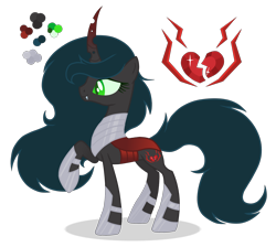 Size: 1800x1616 | Tagged: safe, artist:magicuniclaws, oc, oc only, changepony, hybrid, pony, unicorn, female, interspecies offspring, mare, offspring, parent:king sombra, parent:queen chrysalis, parents:chrysombra, simple background, solo, transparent background