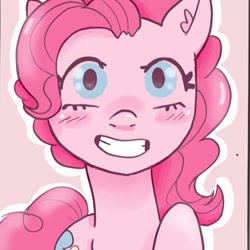 Size: 1080x1080 | Tagged: safe, alternate version, artist:toni.doodlez, pinkie pie, earth pony, pony, g4, bust, female, grin, mare, smiling, solo