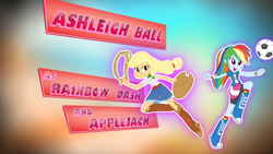 Size: 1920x1080 | Tagged: safe, screencap, equestria girls, g4, my little pony equestria girls: friendship games, ashleigh ball, boots, bracelet, clothes, credits, female, football, high heel boots, jewelry, jumping, lasso, open mouth, opening credits, rope, shoes, skirt, socks, sparkles