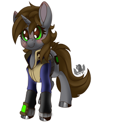 Size: 2030x2160 | Tagged: safe, artist:brainiac, derpibooru exclusive, oc, oc only, oc:littlepip, pony, unicorn, fallout equestria, clothes, colored hooves, cute, eyes open, female, green eyes, high res, mare, ocbetes, pipabetes, simple background, solo, transparent background