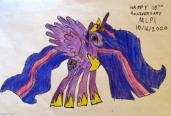 Size: 737x500 | Tagged: safe, artist:and now... a derpibooru user, twilight sparkle, alicorn, pony, g4, the last problem, drawing, happy birthday mlp:fim, my little pony's tenth anniversary, older, older twilight, older twilight sparkle (alicorn), princess twilight 2.0, solo, twilight sparkle (alicorn)