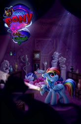 Size: 1800x2740 | Tagged: safe, artist:rysunkowasucharia, applejack, fluttershy, pinkie pie, rainbow dash, rarity, twilight sparkle, alicorn, pony, comic:curse and madness, g4, cover art, mlpcam, night, sleep mask, sleeping, twilight sparkle (alicorn)