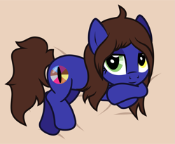 Size: 1299x1065 | Tagged: safe, artist:lightningbolt, derpibooru exclusive, oc, oc only, oc:tekky, earth pony, pony, g4, .svg available, commission, female, heterochromia, lidded eyes, looking at you, lying, lying down, mare, on side, show accurate, smiling, smiling at you, solo, svg, vector