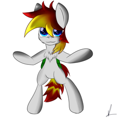 Size: 2300x2222 | Tagged: safe, artist:almaustral, oc, oc only, earth pony, pony, bipedal, chest fluff, earth pony oc, eb, featureless crotch, high res, signature, solo