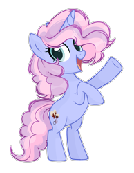 Size: 2169x2793 | Tagged: safe, artist:mint-light, artist:thieeur-nawng, oc, oc only, oc:sweet party, pony, unicorn, base used, high res, horn, open mouth, simple background, solo, transparent background, underhoof, unicorn oc