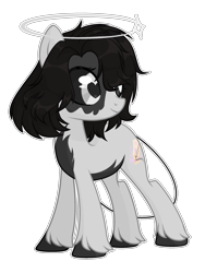 Size: 1800x2400 | Tagged: safe, artist:mint-light, artist:thieeur-nawng, oc, oc only, earth pony, pony, base used, earth pony oc, halo, heart eyes, looking back, simple background, solo, transparent background, unshorn fetlocks, wingding eyes