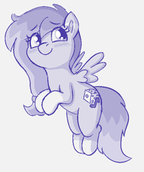 Size: 508x609 | Tagged: safe, artist:heretichesh, oc, oc only, pegasus, pony, blushing, dice, female, filly, happy, monochrome, music notes, shy, sketch, smiling, solo
