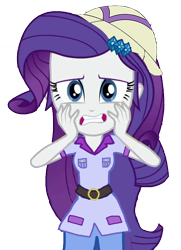 Size: 622x861 | Tagged: safe, artist:mrdankengine, edit, edited screencap, screencap, vector edit, rarity, equestria girls, g4, background removed, clothes, explorer outfit, hat, looking at you, not a vector, pith helmet, simple background, solo, transparent background