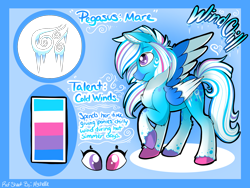 Size: 2224x1668 | Tagged: safe, artist:mychelle, oc, oc only, oc:wind chill, pegasus, pony, female, mare, reference sheet, solo, two toned wings, wings