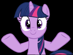 Size: 789x590 | Tagged: safe, derpibooru exclusive, edit, edited screencap, editor:twilyisbestpone, screencap, twilight sparkle, alicorn, pony, g4, the saddle row review, adorkable, background removed, black background, cute, dork, female, looking at you, mare, shrug, simple background, smiling, solo, twiabetes, twilight sparkle (alicorn)