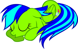 Size: 5640x3587 | Tagged: safe, artist:purplefairy456, oc, oc only, oc:freestyle, pegasus, pony, absurd resolution, female, mare, recolor, simple background, sleeping, solo, transparent background