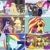 Size: 1080x1080 | Tagged: safe, artist:jericollage70, edit, edited screencap, screencap, applejack, flash sentry, fluttershy, pinkie pie, rainbow dash, rarity, sci-twi, sunset shimmer, twilight sparkle, raccoon, blizzard or bust, dashing through the mall, equestria girls, equestria girls specials, g4, my little pony equestria girls: better together, my little pony equestria girls: holidays unwrapped, o come all ye squashful, saving pinkie's pie, the cider louse fools, winter break-in, applejack's hat, clothes, cornucopia costumes, cowboy hat, denim skirt, faic, geode of super strength, geode of telekinesis, glasses, hat, humane five, humane seven, humane six, inflatable dress, magical geodes, mashed potato snowman, meme, ponytail, rainbow dash is best facemaker, skirt, special eyes