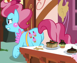 Size: 411x338 | Tagged: safe, screencap, cup cake, earth pony, pony, g4, the big mac question, butt, cropped, cup butt, female, mare, plot, solo