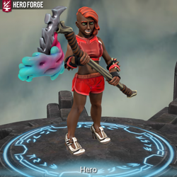 Size: 768x768 | Tagged: safe, babs seed, human, g4, clothes, dark skin, hero forge, high heels, humanized, scythe, shoes, shorts