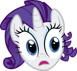 Size: 736x678 | Tagged: safe, artist:sollace, derpibooru exclusive, rarity, pony, unicorn, g4, suited for success, .svg available, emoticon, faic, female, head, messy hair, show accurate, simple background, solo, svg, transparent background, vector, wide eyes