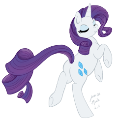 Size: 460x479 | Tagged: safe, artist:jenasu, rarity, pony, unicorn, g4, bipedal, butt, dancing, eyes closed, female, horn, mare, newbie artist training grounds, plot, simple background, solo, transparent background