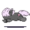 Size: 100x100 | Tagged: safe, artist:zeka10000, oc, oc only, oc:pulsse, pony, animated, chubby, covered eyes, cute, gif, pixel art, running, shadow, simple background, solo, sprite, transparent background