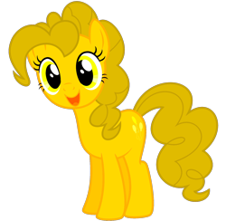 Size: 1600x1562 | Tagged: safe, artist:thomasdafoestudios, pinkie pie, earth pony, pony, g4, female, gold, mare, simple background, smiling, solo, transparent background