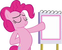 Size: 839x679 | Tagged: safe, artist:thomasdafoestudios, pinkie pie, earth pony, pony, g4, too many pinkie pies, bipedal, eyes closed, female, mare, simple background, solo, template, transparent background