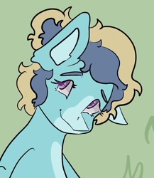 Size: 778x898 | Tagged: safe, artist:dellieses, oc, oc only, earth pony, pony, bust, earth pony oc, grass, smiling, solo