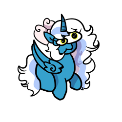Size: 1280x1280 | Tagged: safe, artist:frenchie_frey, oc, oc only, oc:fleurbelle, alicorn, pony, alicorn oc, bow, chibi, eye, eyes, female, funny face, hair bow, horn, mare, simple background, solo, transparent background, wings, yellow eyes