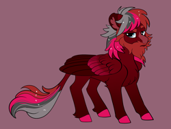 Size: 2800x2100 | Tagged: safe, artist:loryska, oc, oc only, pegasus, pony, colored wings, high res, magical lesbian spawn, male, multicolored wings, offspring, parent:derpy hooves, parent:tempest shadow, parents:derpest, simple background, solo, stallion, wings