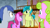 Size: 1365x768 | Tagged: safe, screencap, berry punch, berryshine, peppe ronnie, sandbar, slate sentiments, earth pony, pony, g4, season 9, the ending of the end, background pony, butt, female, friendship student, male, mare, plot, ponyville town hall, stallion