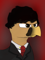 Size: 1560x2100 | Tagged: safe, artist:dayyr, oc, oc only, oc:dusk longteil, griffon, black hair, bust, communism, facial hair, griffon oc, hair, moustache, portrait, red background, rt, simple background, solo, stalliongrad